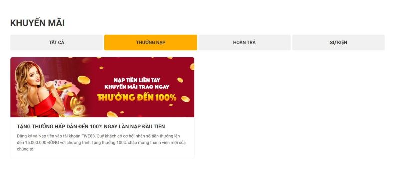 khuyến mãi Five88