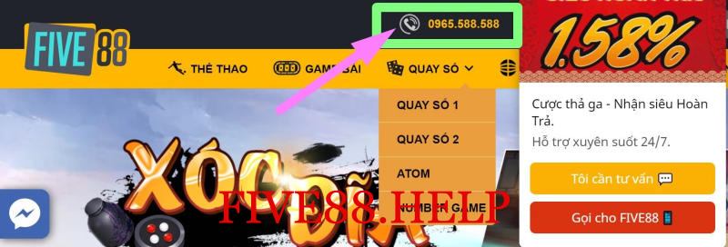 Gọi ngay hotline Five88